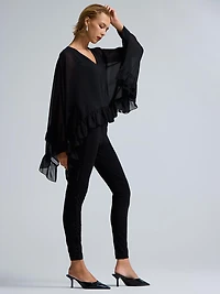 Blouse en mousseline avec cape