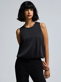 Embellished Neck Bubble Hem Top