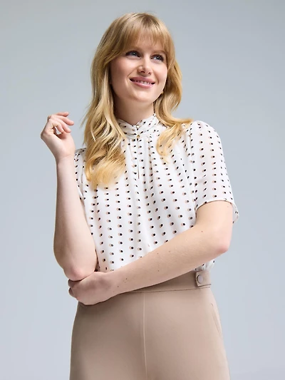Haut en mousseline à motif pois