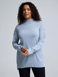 Chandail tunique à col montant