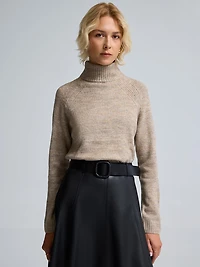 Chandail en maille chinée à col roulé