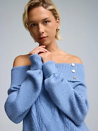 Chandail à épaules dénudées avec détails boutonnés