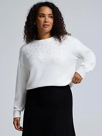 Pearl-Embellished Sweater