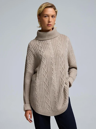 Cable Knit Turtleneck Sweater