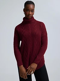 Cable Knit Turtleneck Sweater