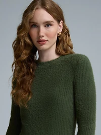 Fuzzy Crew Neck Sweater