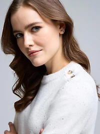 Crew Neck Sweater With Button Details