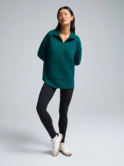 Half-Zip Quilted Sweatshirt