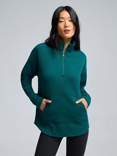Half-Zip Quilted Sweatshirt