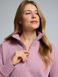 Half-Zip Quilted Sweatshirt