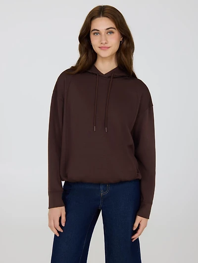 Bubble Hem Cloud Fleece Hoodie