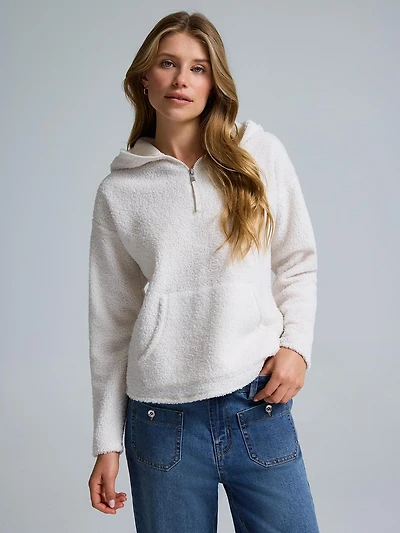 Quarter-Zip Sherpa Hoodie