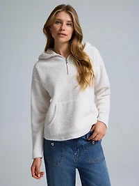 Quarter-Zip Sherpa Hoodie