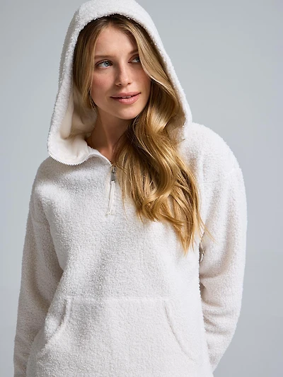Quarter-Zip Sherpa Hoodie