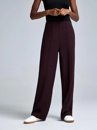Cotton-Blend Brushed Rib Melange Pants