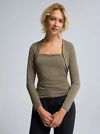 Square Neck Bolero Top