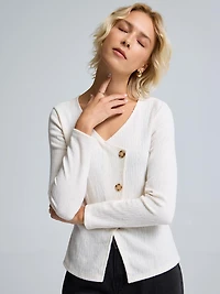 Cardigan texturé asymétrique