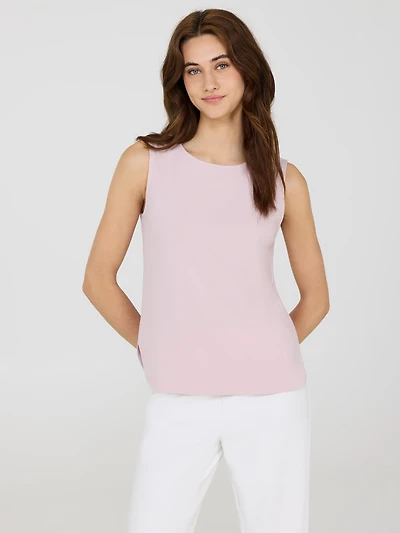 Sleeveless Crepe Shell Top