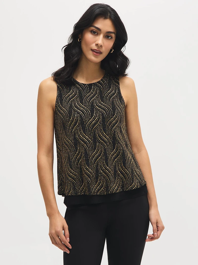 Haut ouvert abstrait à paillettes