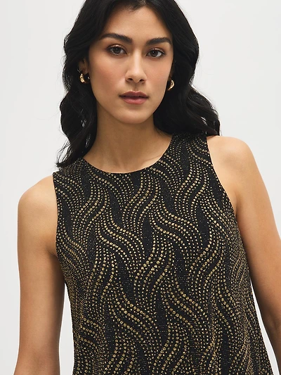 Haut ouvert abstrait à paillettes