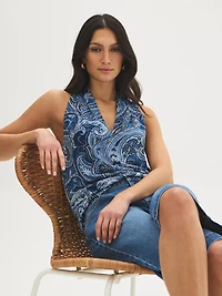 Paisley Print Halter Top