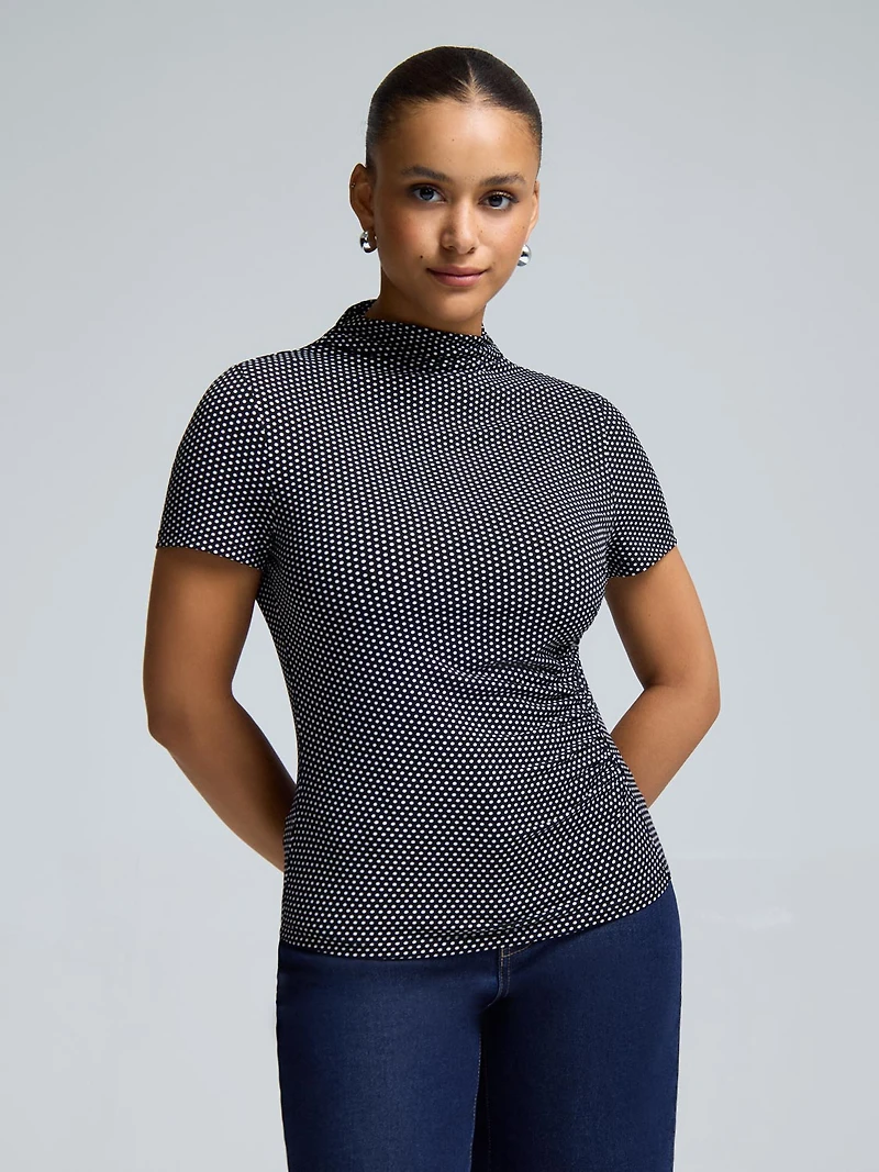 Short Sleeve Polka-Dot Top