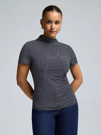 Short Sleeve Polka-Dot Top