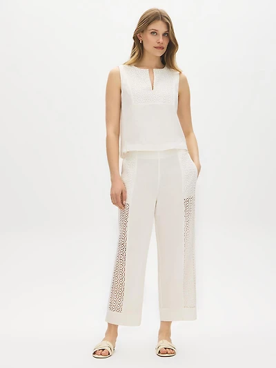 Crochet Insert Cropped Pants