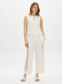 Crochet Insert Cropped Pants