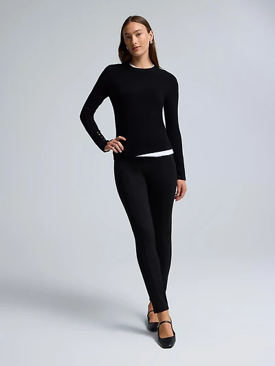 Exposed Waistband Skinny Leg Pants