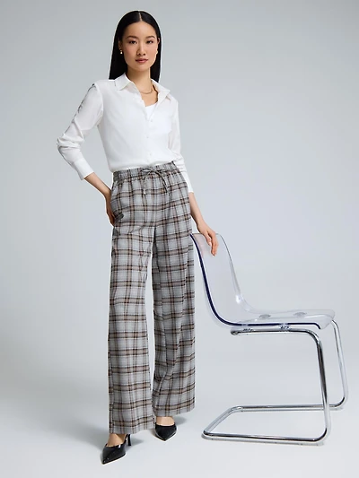 Pantalon à carreaux jambes larges
