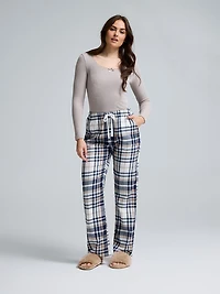 Pantalon de pyjama à jambe large et carreaux