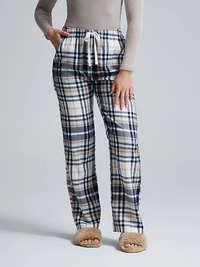 Pantalon de pyjama à jambe large et carreaux