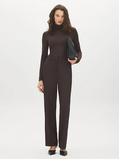 Pantalon à jambe droite taille élastique