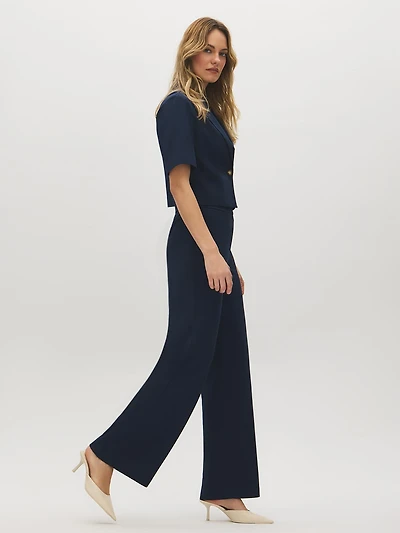 Crepe Straight-Leg Pants
