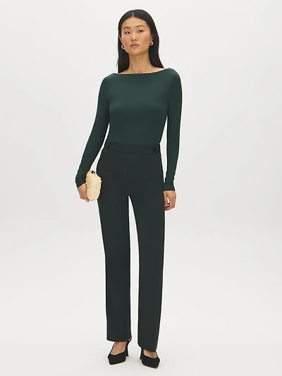 Straight Leg Pants with Waist Tabs
