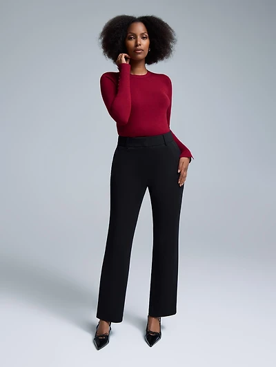 Mid-Rise Straight Leg Pants