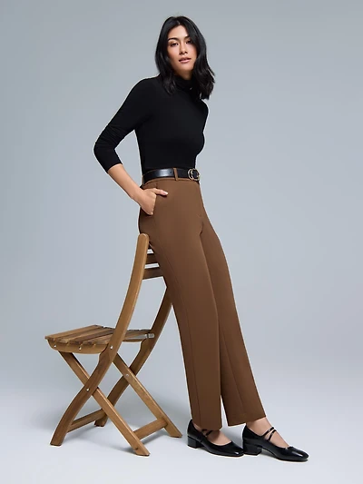 Straight Leg Twill Pants