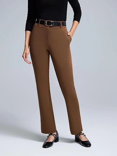 Mid-Rise Straight Leg Pants