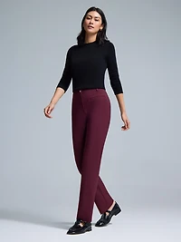 Mid-Rise Straight Leg Stretch Pants