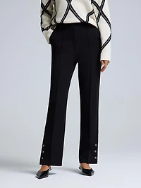 Pintuck Straight-Leg Pants