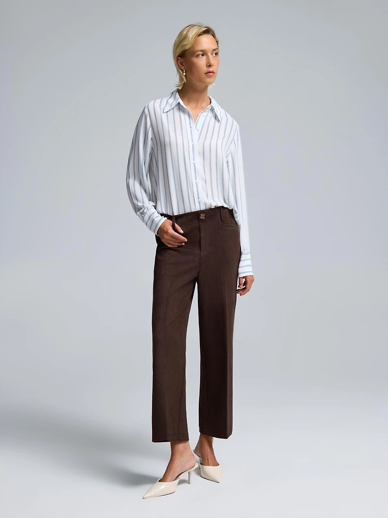 Faux Suede Culotte Pants