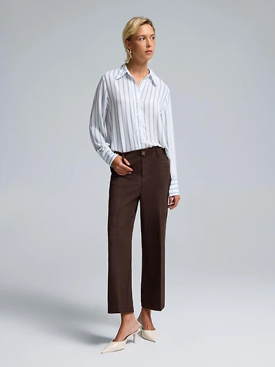 Faux Suede Culotte Pants