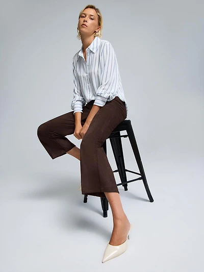 Pantalon culotte en faux suède