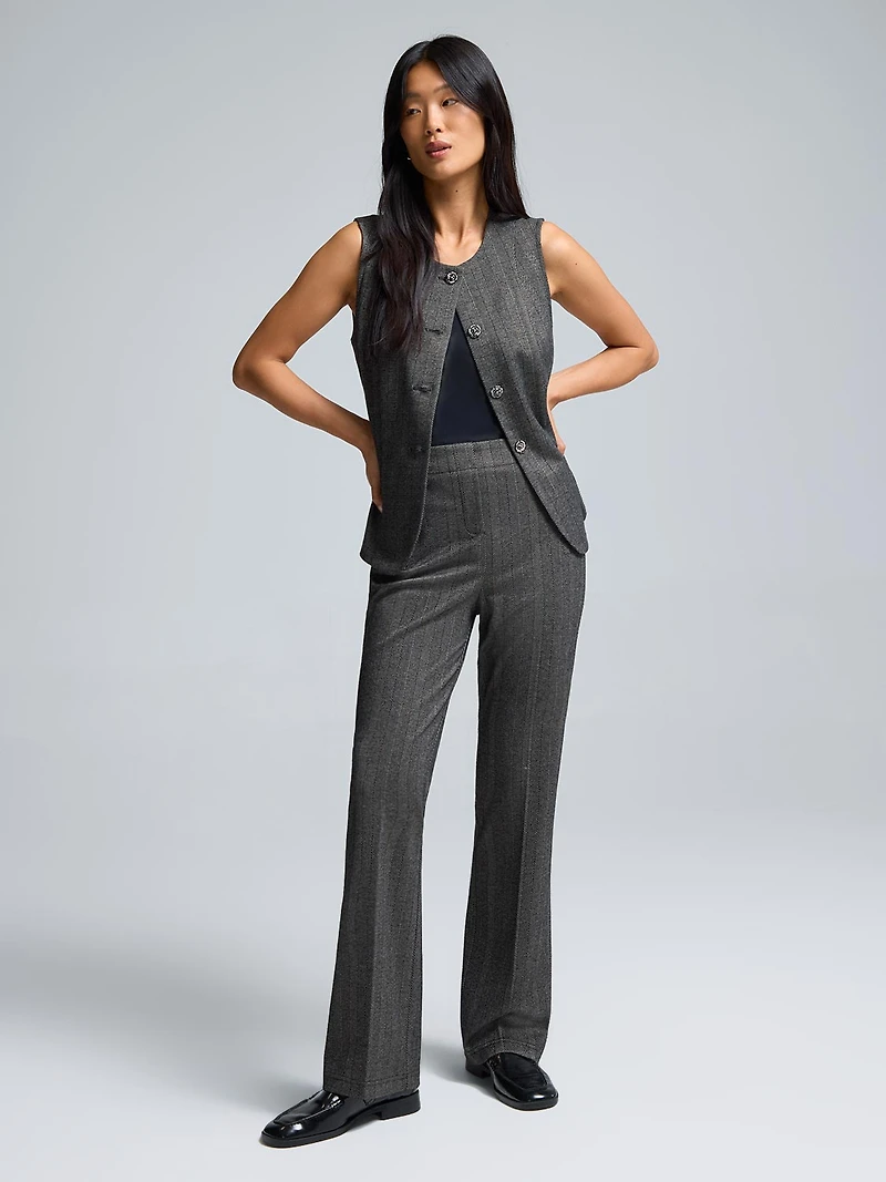Striped Jacquard Flare Leg Pants