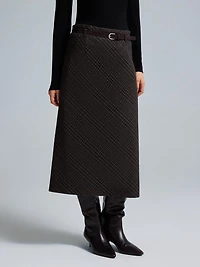 Belted Plaid Skirt