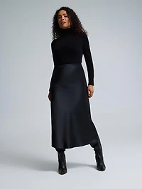 Bias-Cut Satin Skirt