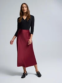 Bias-Cut Satin Skirt