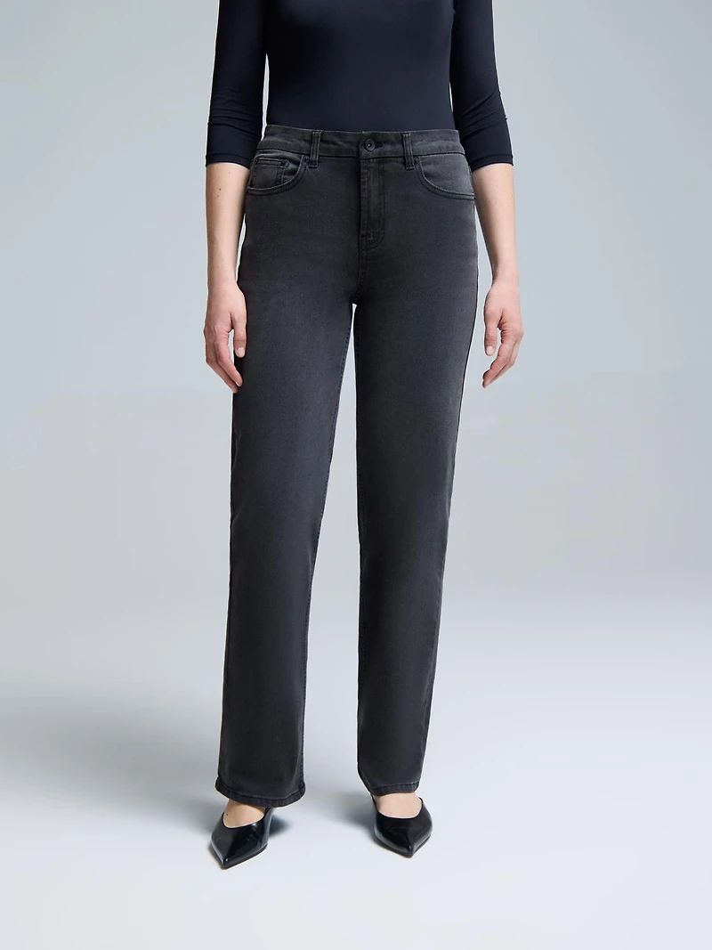 Dark Wash Straight-Leg Jeans