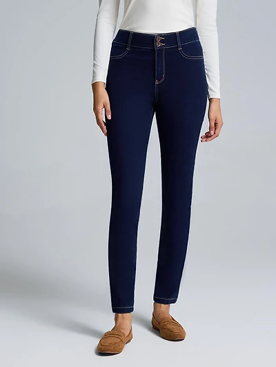 Jean à jambe ajustée en mélange de coton